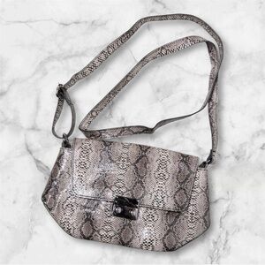 Madden Girl animal print gray snakeskin print pattern crossbody handbag